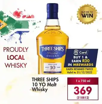 Makro’s liquor Three Ships 10 YO Malt Whisky 750ml offer