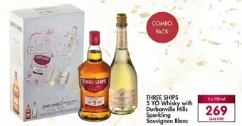 Makro’s liquor Three Ships 5 YO Whisky with Durbanville Hills Sparkling Sauvignon Blanc 750ml offer