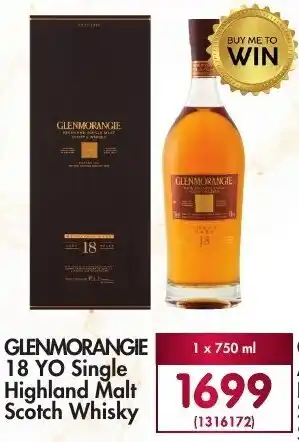 Makro’s liquor Glenmorangie 18 YO Single Highland Malt Scotch Whisky 750ml offer