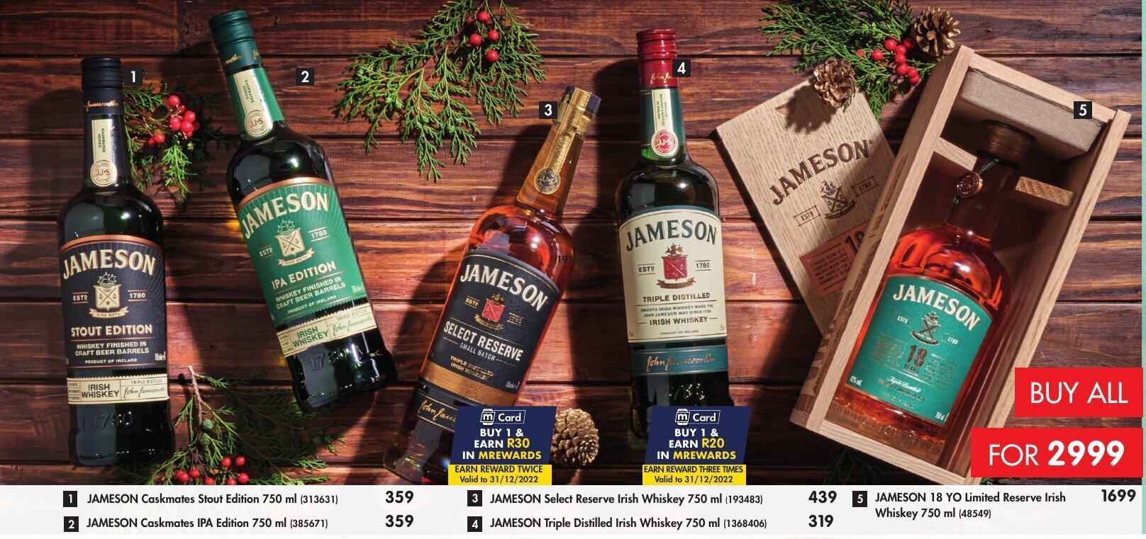 Jameson Caskmates Stout / IPA Edition, Select Reserve / Triple
