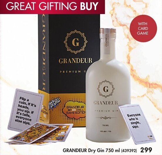 Grandeur Dry Gin 750ml offer at Makro’s liquor
