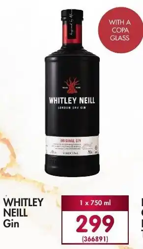 Makro’s liquor Whitley Neill Gin 750ml offer