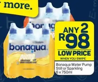 Pick n Pay Bonaqua Water Pump Still or Sparkling 2 x 6 x 750ml offer