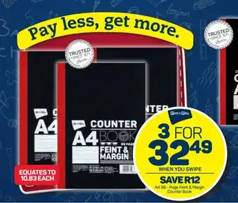 Pick n Pay A4 96-Page Feint & Margin Counter Book 3 for offer