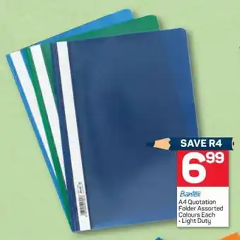 Pick n Pay Bantex A4 Quotation Folder Assorted Colours offer