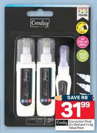 Croxley Correction FLuid 2 x 12ml and 1 x 4g Value Pack