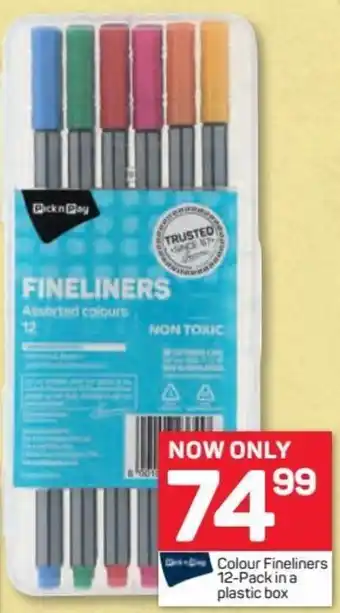 Pick n Pay Pick n Pay Colour Fineliners 12-Pack in a Plastic Box offer