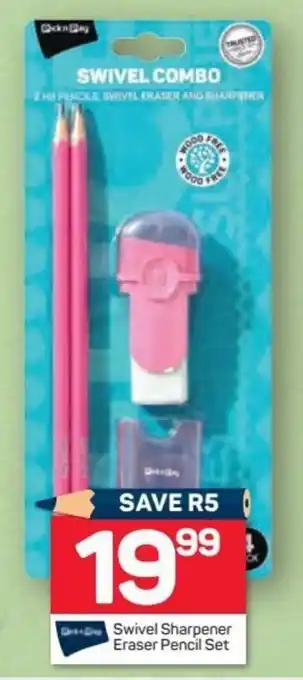 Pick n Pay Pick n Pay Swivel Sharpener Eraser Pencil Set offer