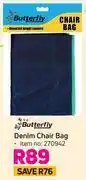 Game Butterfly denim chair bag offer