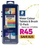 Game Staedtler water colour tablets & brush-12 pack offer