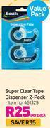 Game Bostik super clear tape dispenser 2-pack- per pack offer
