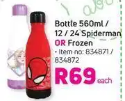 Game Bottle 560ml/12/24 spiderman or frozen-each offer