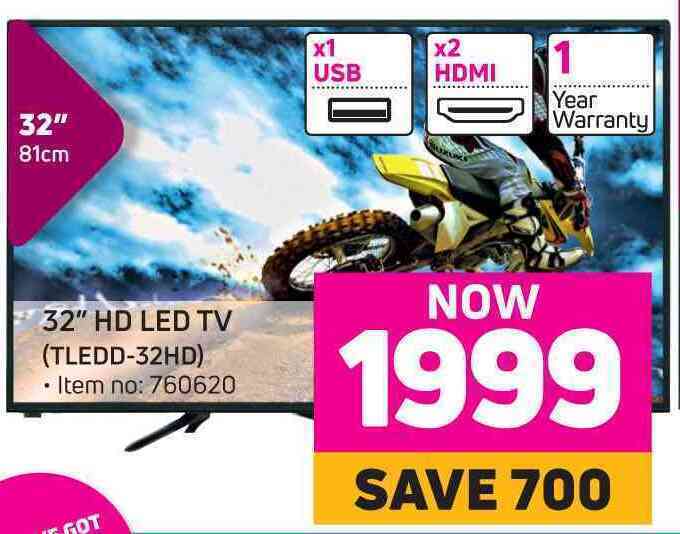 Telefunken 32" (81cm) hd led tv (tledd32hd) offer at Game