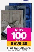 Game 3 pack towel set assorted-per pack offer
