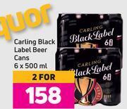 Game Carling black label beer cans-for 2 x 6 x 500ml offer