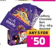 Game Cadbury chocolate bars assorted-for 5 x 36g-48g offer