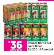 Game Rhodes 100% fruit juice blend assorted-6 x 200ml offer