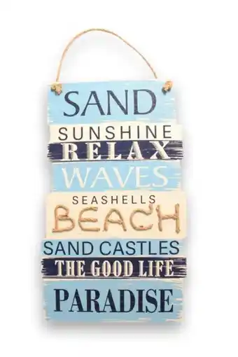 Hanging slatted sign nautical