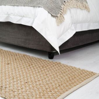 Whitehouse Woven jute ziggy cotton rug - light grey / tan offer