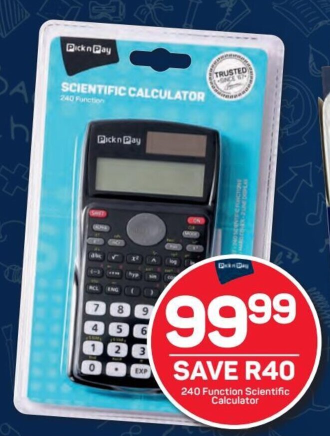 Pick n Pay 240 Function Scientific Calculator offer at Pick n Pay