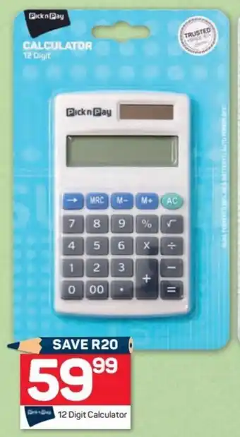 Pick n Pay Pick n Pay 12 Digit Calculator offer