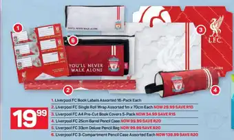 Pick n Pay Liverpool FC Book Labels Assorted 16-pack offer