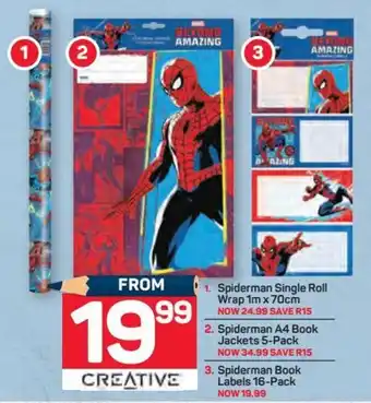 Pick n Pay Creative Spiderman Single Roll Wrap 1m x 70cm offer