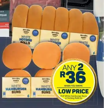 Pick n Pay PnP White Hamburger Buns or Hotdog Rolls 2 x 6s offer