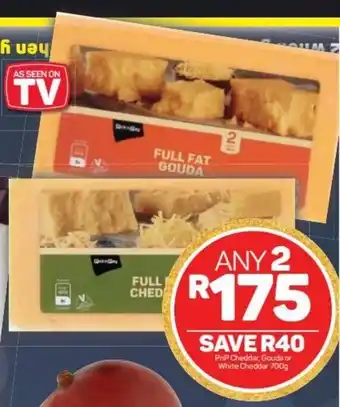 Pick n Pay PnP Cheddar, Gouda or White Cheddar 2 x 700g offer