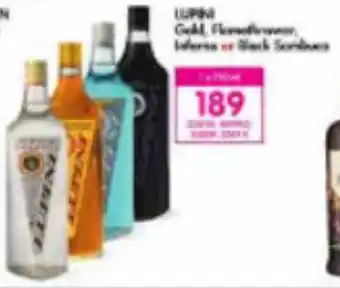 Makro Lupini Gold, Flamethrower Inferno or Black Sambuca 750ml offer