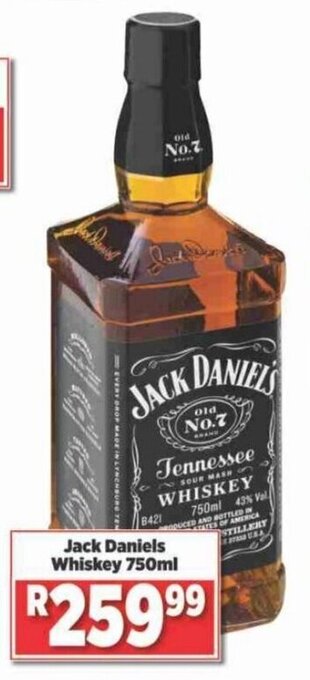 Jack Daniel's Whisky 750ml offer at Big Save Liquor