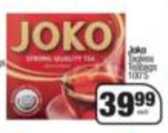 Spar Joko Tagless Teabags 100s offer