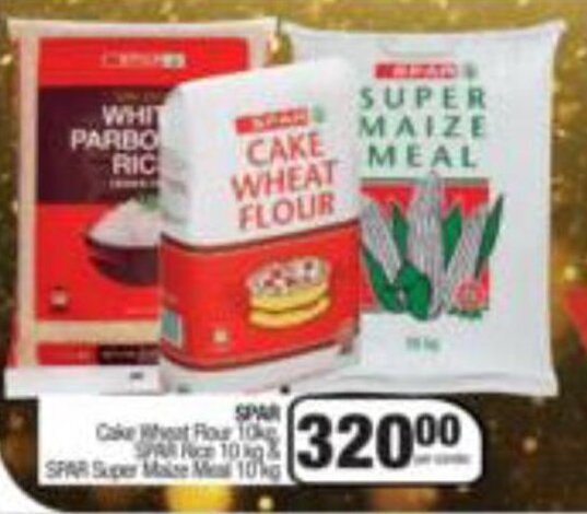 Spar Cake Wheat Flour 10kg / Rice 10kg / Super Maize Meal 10kg offer at ...