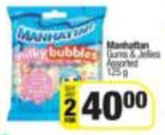 Spar Manhattan Gums / Jellies assorted 2 x 125g offer