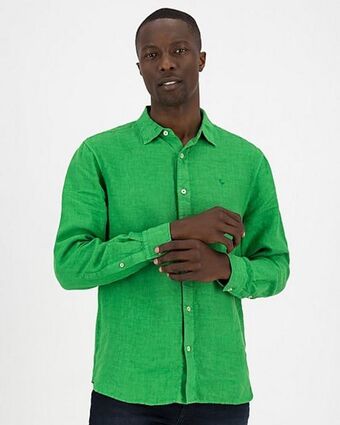 Cape Union Mart Old khaki men's preston regular fit linen shirt offer