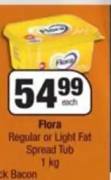 Spar Flora regular or light fat spread tub offer