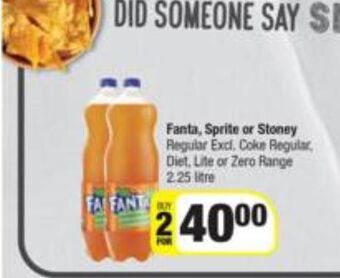 Spar Fanta, sprite or stoney offer