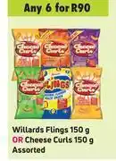 Game Willards flings 150g or cheese curls 150g assorted-for any 6 offer