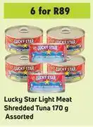 Game Lucky star light meat shredded tuna assorted-for 6 x 170g offer