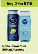 Game Nivea shower gel assorted-for any 2 x 500ml offer