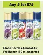 Game Glade secrets aerosol air freshener assorted-for any 5 x 180ml offer