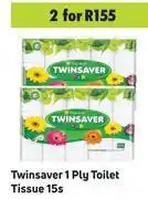 Game Twinsaver 1 ply toilet tissue-for 2 x 15's pack offer
