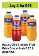 Game Hall's juice blended fruit drink concentrate assorted-for 4 x 1.25l offer