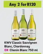 Game Kwv classic sauvignon blanc, chardonnay or chenin blanc-for 2 x 750ml offer