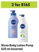 Game Nivea body lotion pump assorted-for 2 x 625ml offer