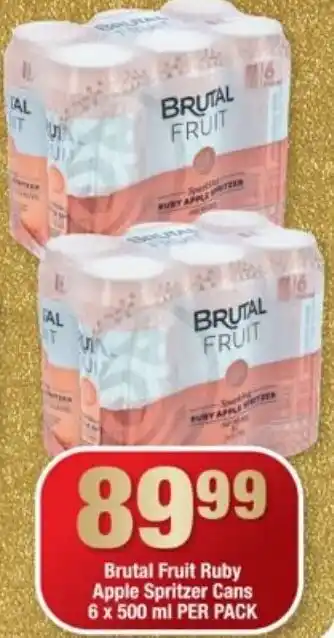 OK Liquor Brutal Fruit Ruby Apple Spritzer Cans 6x500ml offer