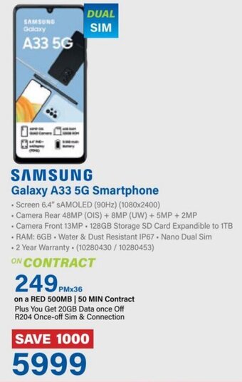 Incredible Connection Samsung Galaxy A33 5G Smartphone offer