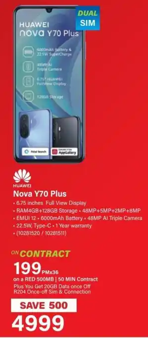 Incredible Connection Huawei Nova Y70 Plus offer