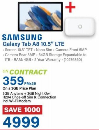 Incredible Connection Samsung Galaxy Tab A8 10,5" LTE offer