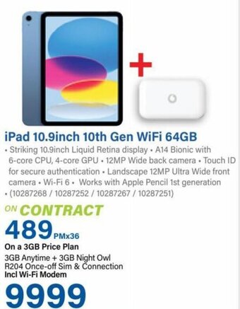 Incredible Connection iPad 10,9 inch 10th Gen WiFi 64GB offer